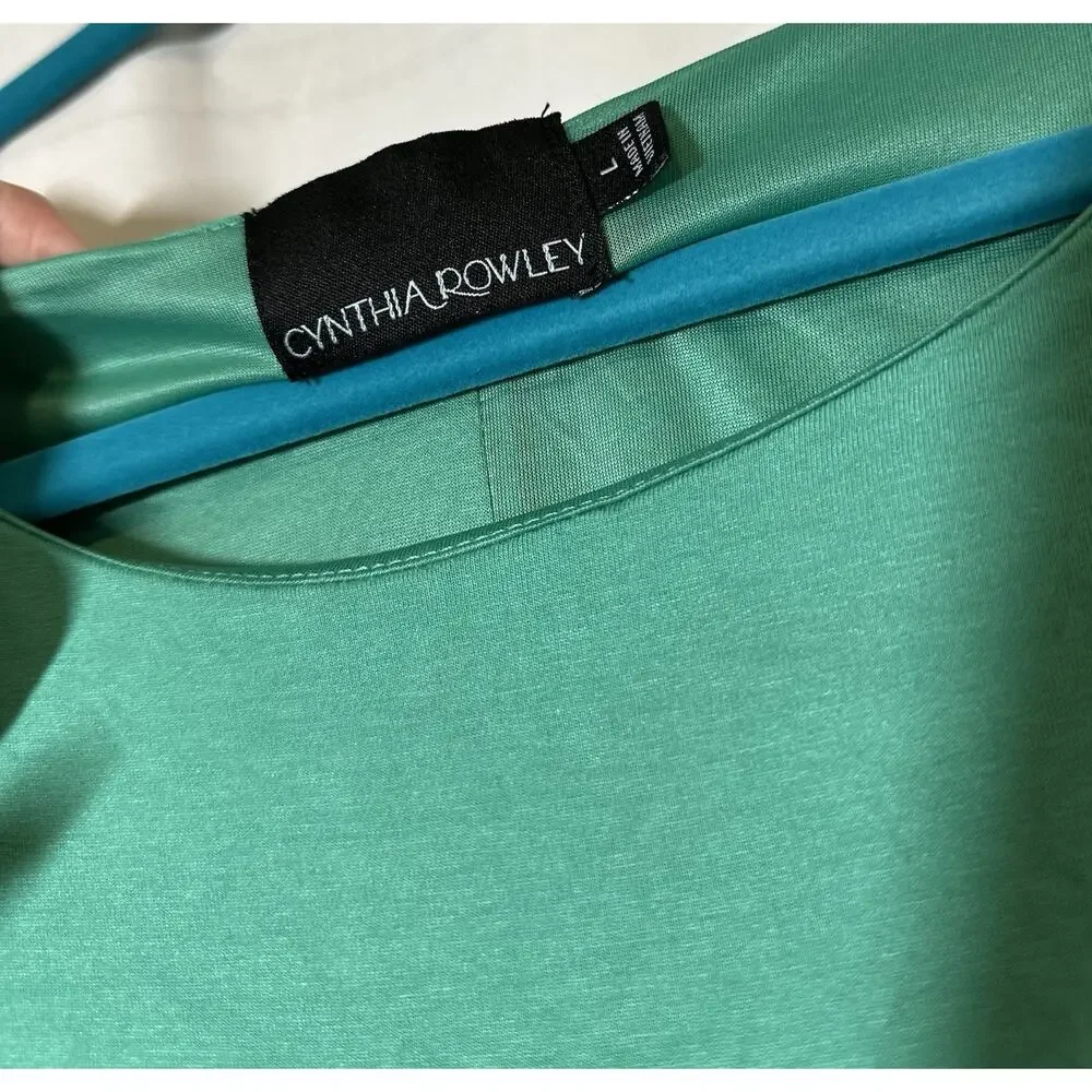 Cynthia Rowley Body-con Dress Teal Split Sleeve Cocktail Party Women Size‎ Large